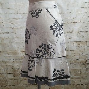 ▪Neesh by DAR▪Ivory/Grey Print Flared Skirt